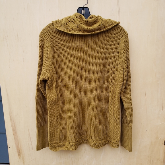 Chico's Cozy Textured Cowl Sweater Martini Olive 0 - Picture 10 of 12